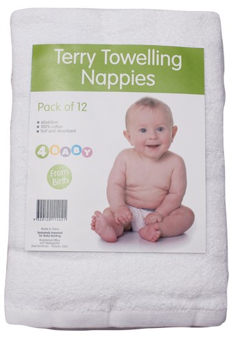 Dribots Terry Towelling Nappies 12 Pack Target Australia